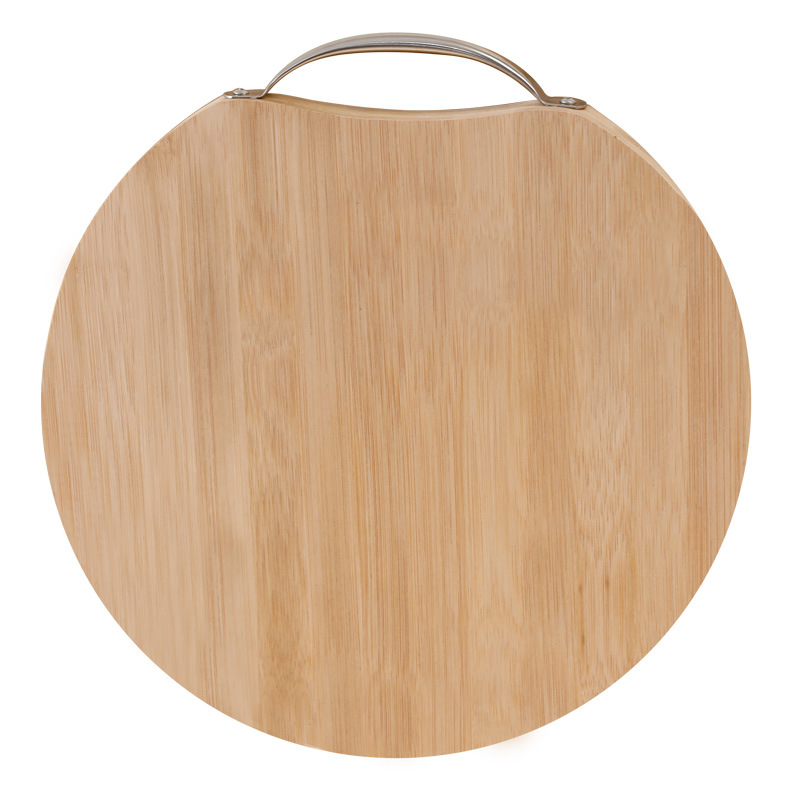 Natural Eco-friendly Round Bamboo Chopping Boards with Handles Cutting Meat Vegetables Cheese for any Kitchen Use, Round Bamboo Chopping Board
