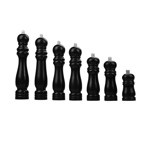 High Quality Black Wood Color Wholesale Customized Wooden Salt and Peppers Grinder Pepper Mill