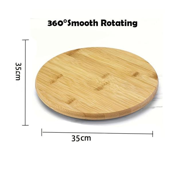 Round Bamboo Kitchen Dining Table   Natural Bamboo Kitchen Rotating Table Serving Plate
