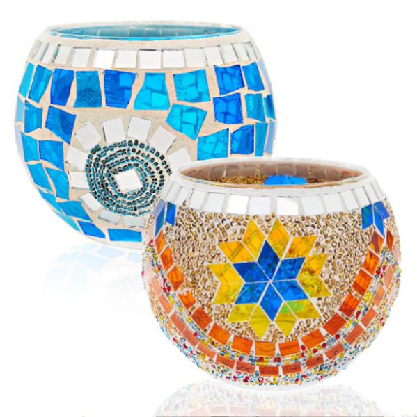 Glass candle holder