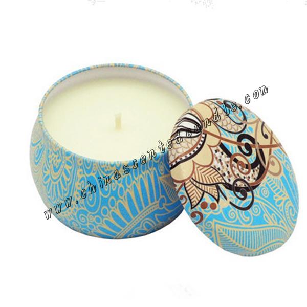 Tin scented candle
