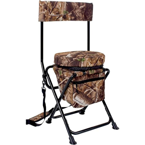 AUSCAMOTEK 360-Degree Swivel Hunting Chair with Thick Cushion - Foldable and Portable Camo Chair for Outdoor Hunting-Natural Blind Brown Camo