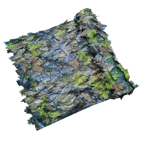 AUSCAMOTEK 3D Leafy Camo Netting, See-Through Camouflage Mesh with Realistic Leaves for Turkey & Deer Hunting Blinds, 12ft x 5ft