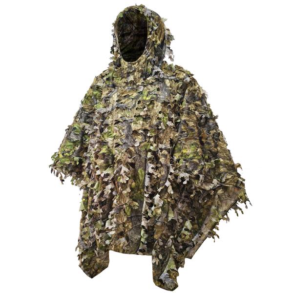 AUSCAMOTEK 3D Leafy Poncho Ghillie Suit Camouflage Cloak Cape for Deer Turkey Hunting Confusion