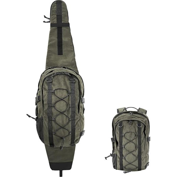 AUSCAMOTEK Camouflage Hunting Backpack with Rifle Scabbard Camo Hunter Gun-carry Pack Shotgun Case Olive Green