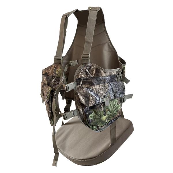 AUSCAMOTEK Camouflage Hunting Vest with Detachable Seat Cushion for Turkey Dove and Upland Bird Hunting