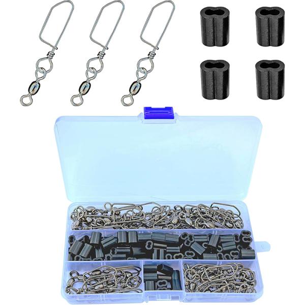 AUSCAMOTEK Crimp and Swivel Snap Set Taxas Duck Decoy Rig Accessories for Waterfowl Hunting