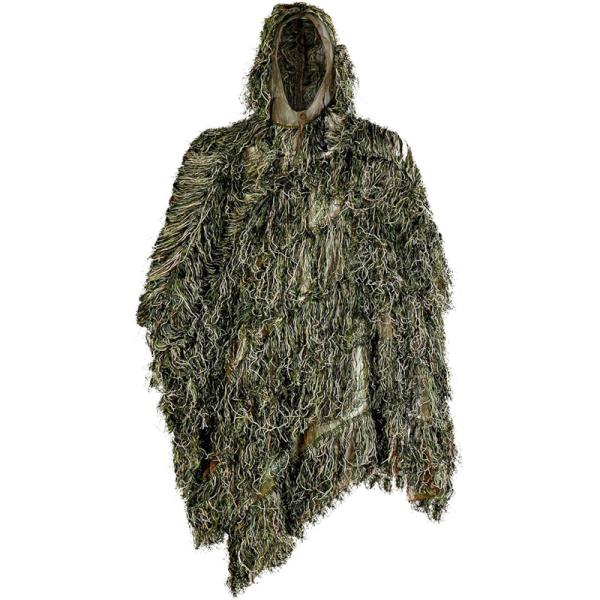 AUSCAMOTEK Ghillie Suit Poncho for Hunting Bird Watch Gilly Camouflage Cloak Green