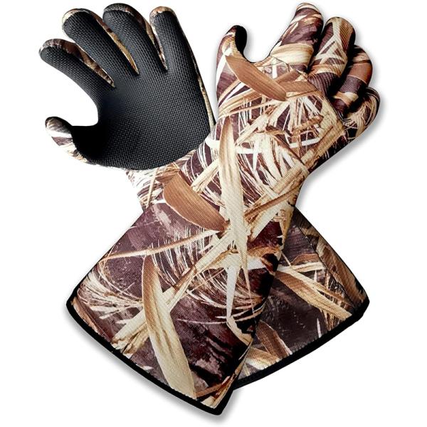 AUSCAMOTEK Waterproof Neoprene Duck Decoy Gloves - Insulated Blind Gauntlet Stay Warm and Dry in Waterfowl Hunting