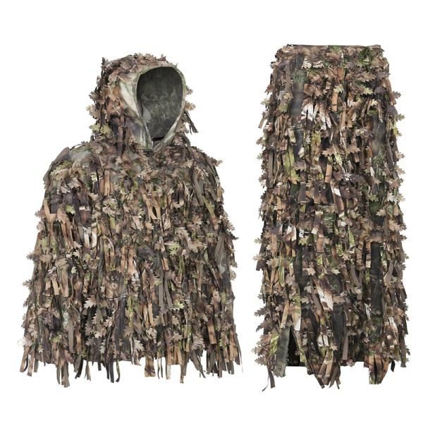 AUSCAMOTEK Ghillie Suit 3D Hybrid Camo Camouflage Lightweight Clothing Outdoor Gear Ghillie Suits Woodland Green