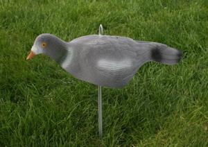 Flocked pigeon shell decoy