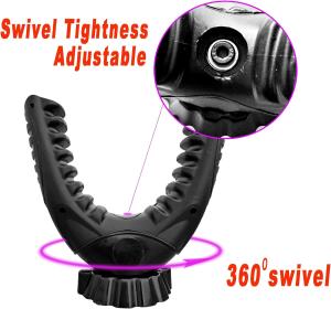 AUSCAMOTEK Universal 360° Swivel U-Shaped Stock Yoke with Soft Rubber Grips for Rifle Shooting Sticks Tripods and Monopods - 1/4 Inch Screw Thread