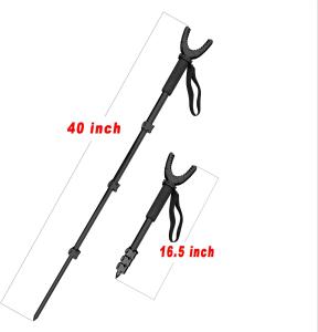 AUSCAMOTEK Aluminum Monopod for Hunting and Photography - Lightweight Collapsible Shooting Stick with 360° Swivel Yoke for Rifle Crossbow and Camera Support