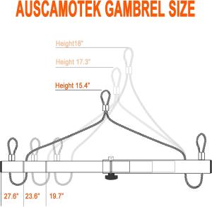 AUSCAMOTEK Gambrel for Deer Hoist Truck Hitch Tree Mounted Game Hanger Tripod Stand Lift Pulley System for Hunting Field Skinning Dressing Heavy Duty Capacity 550 Pounds