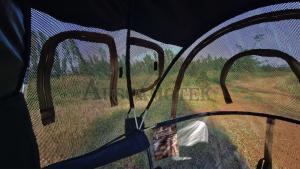 AUSCAMOTEK See-Through Hunting Ground Blind with Built-in Chair for Deer Hunting - 1 Person Pop-Up Camouflage Tent