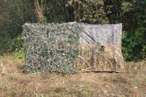 AUSCAMOTEK Hybrid Ghillie & Leafy Blind Cover Woodland Green