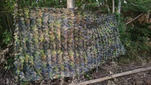 AUSCAMOTEK 3D Leafy Camo Netting, See-Through Camouflage Mesh with Realistic Leaves for Turkey & Deer Hunting Blinds, 12ft x 5ft