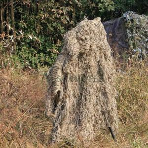 AUSCAMOTEK Ghillie Suit Poncho for Hunting Bird Watch Gilly Camouflage Cloak Desert