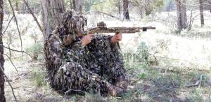 AUSCAMOTEK Ghillie Suit 3D Hybrid Camo Camouflage Lightweight Clothing Outdoor Gear Ghillie Suits Woodland Green